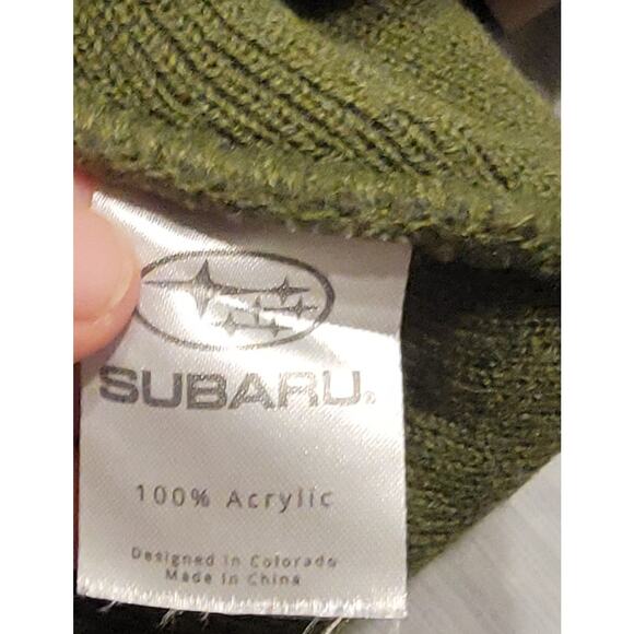 Subaru Beanie Cap Logo Green Warm Winter Car - Picture 3 of 4